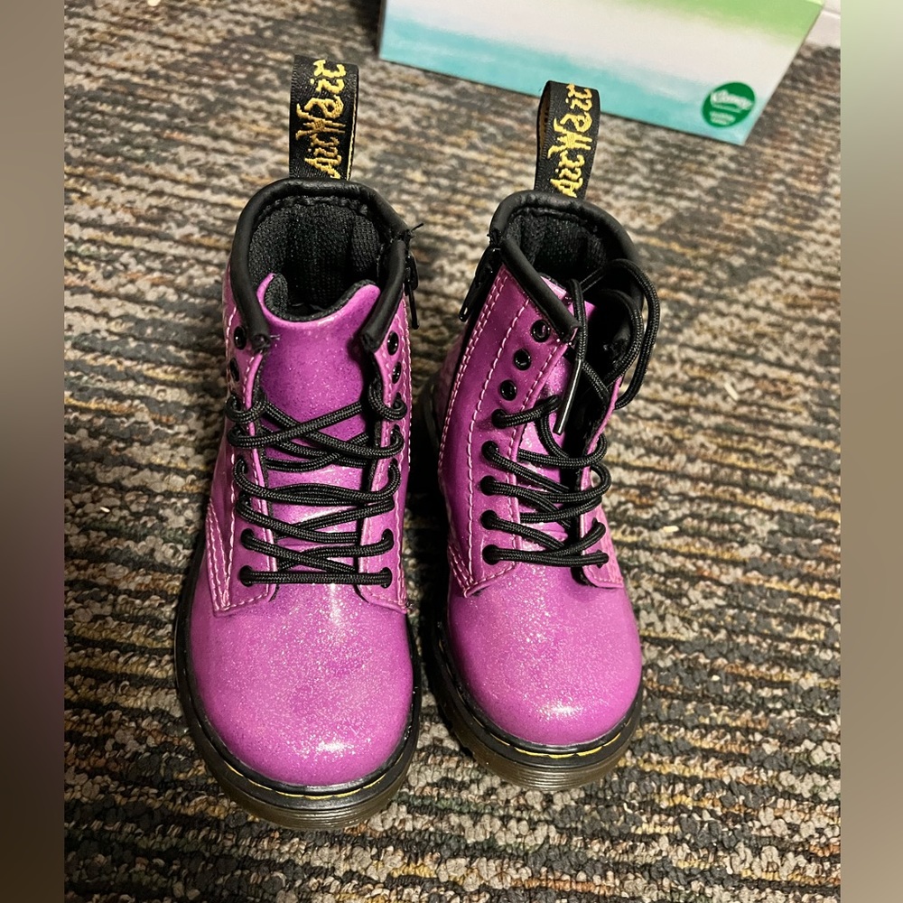Dr marten’s pink glitter boots